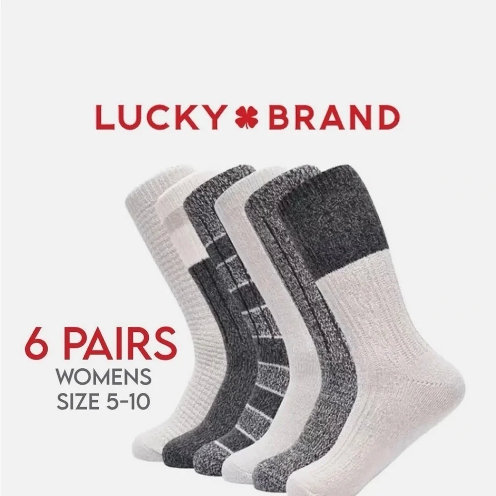 Lucky Brand NWT Boot Socks Women’s Size 5-10 Multicolor 6 Pairs